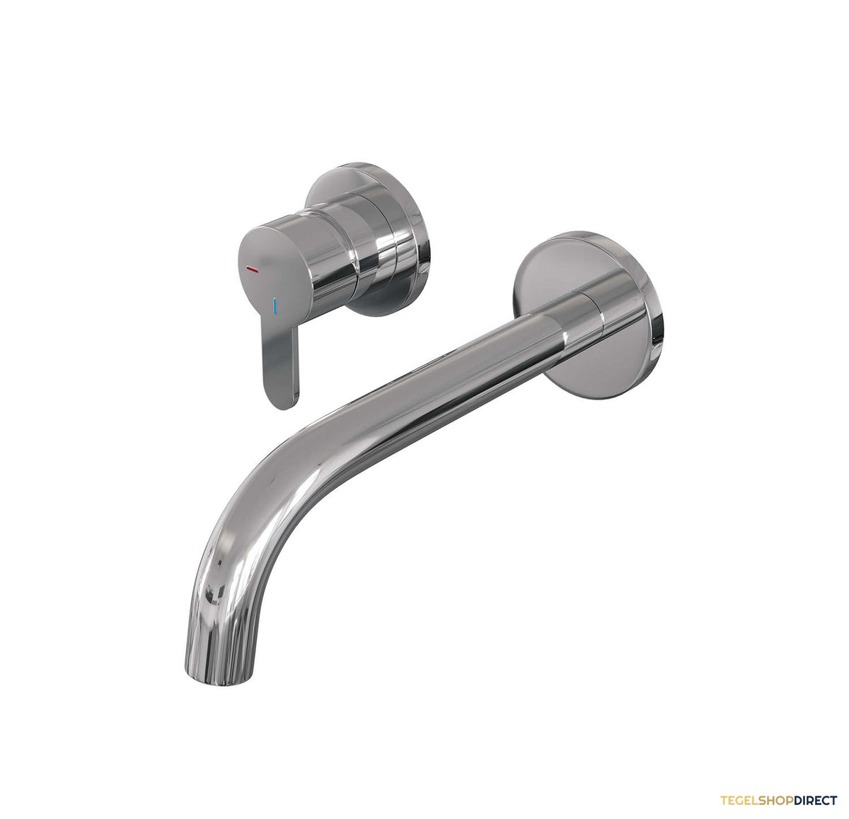 Inbouw Wastafelmengkraan Brauer Chrome Edition Coldstart Gebogen Uitloop Korte Platte Hendel Links Chroom Met Rozetten