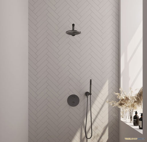 Thermostatische Inbouwdoucheset Brauer Carving Met Ronde Afdekplaat Gunmetal (Alle Opties)