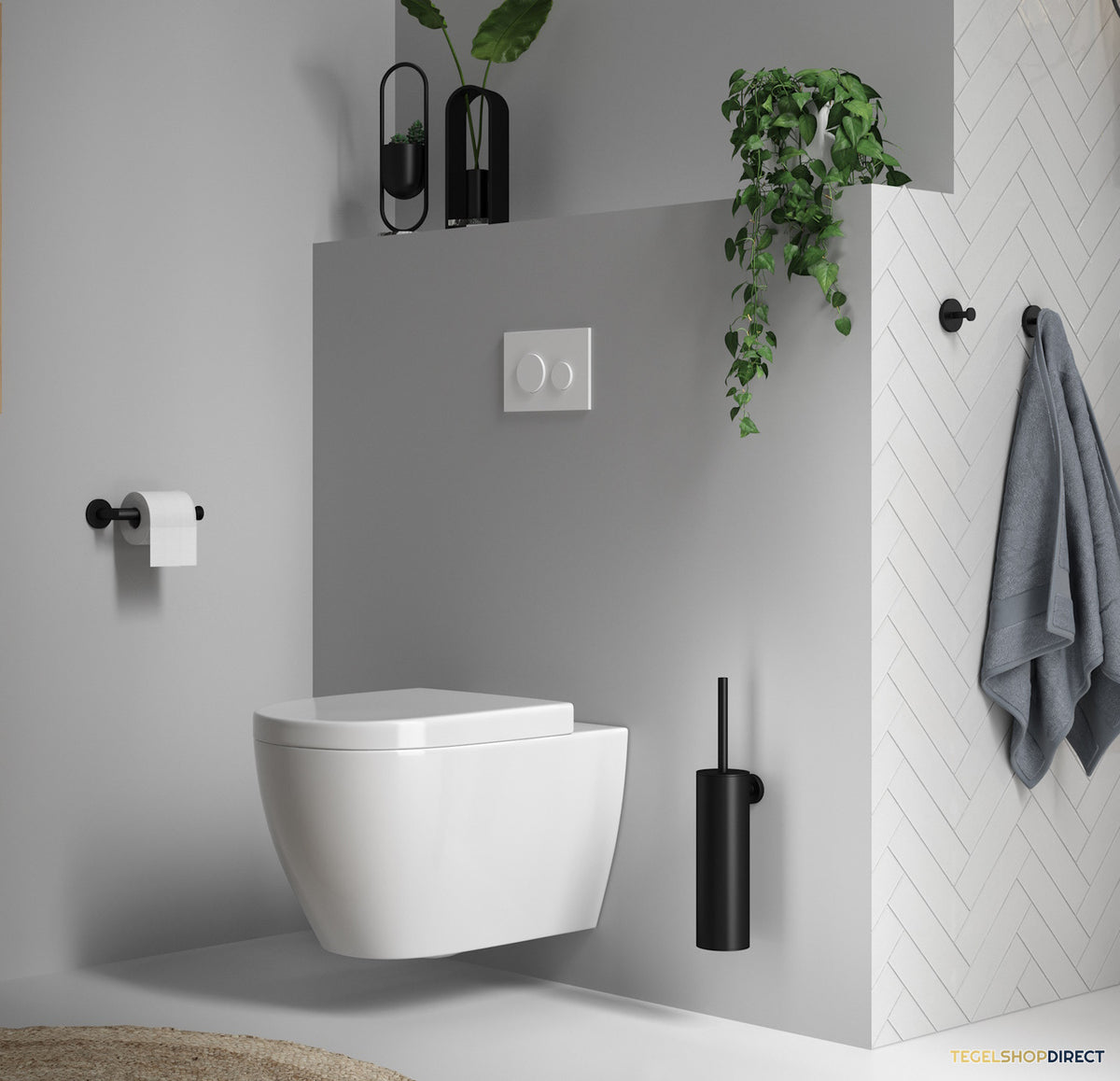 Toiletaccessoire Set Brauer Black 3-in-1 met PVD coating Mat Zwart – afbeelding 2