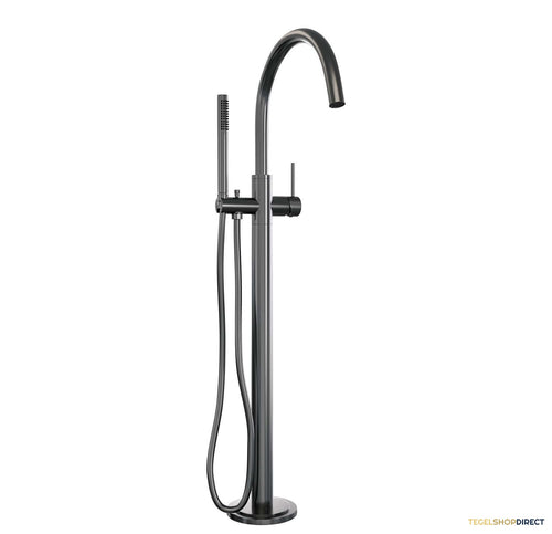 Badkraan Vrijstaand Brauer Gunmetal Carving met Staaf Handdouche Geborsteld Gunmetal