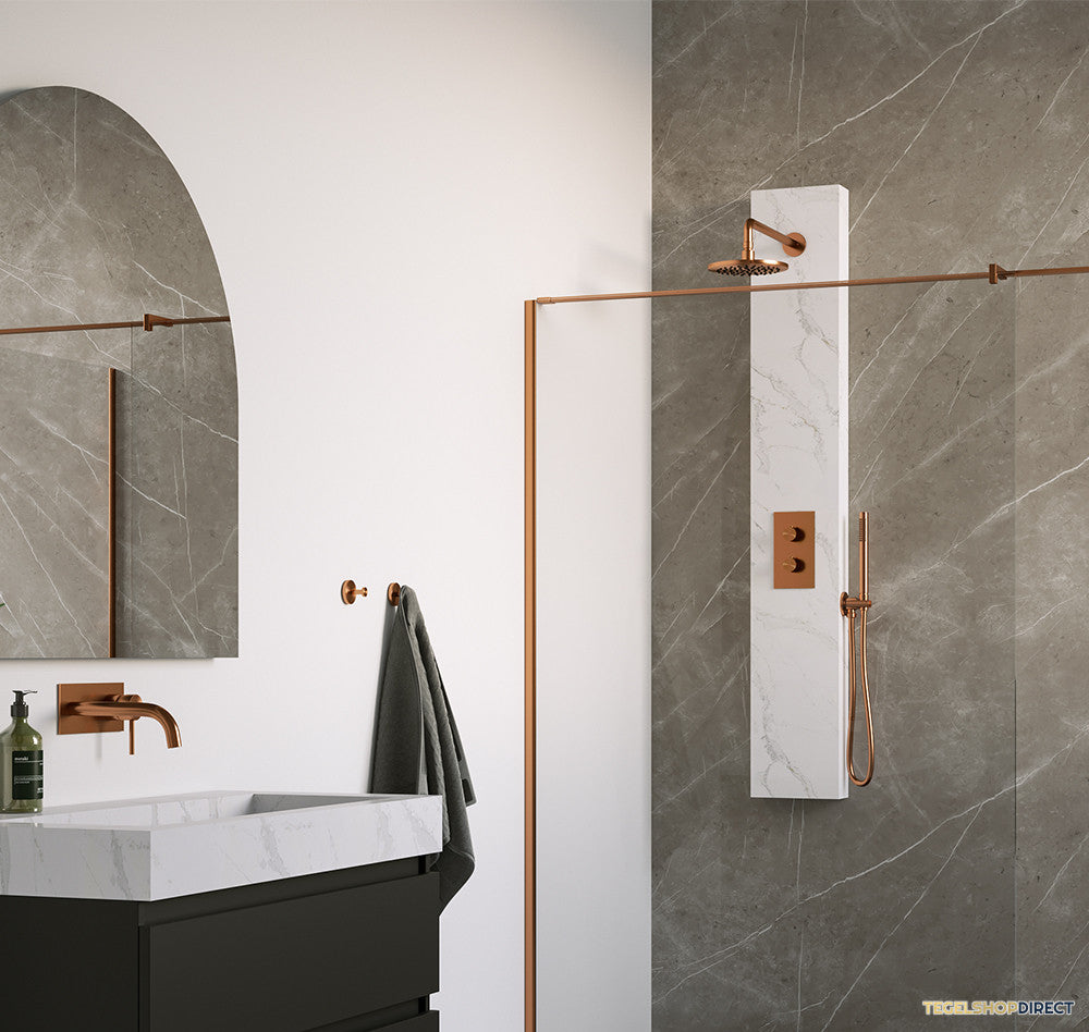 BRAUER Copper Edition Thermostatisch Douchepaneel 2-weg Calacatta gold SET 01 – afbeelding 3
