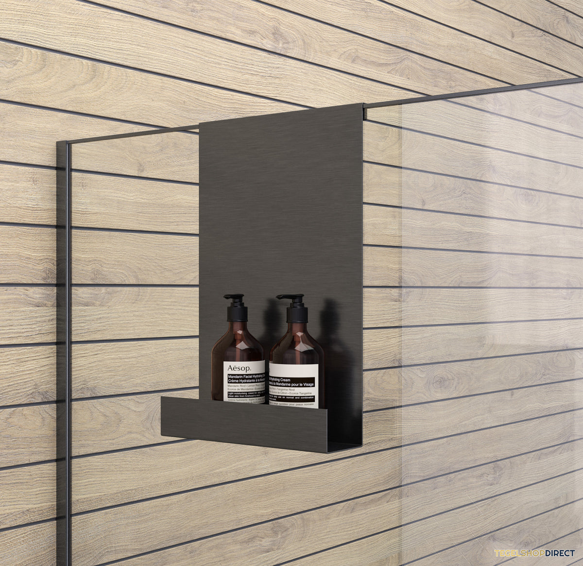 Doucherek Brauer Gunmetal Edition Hangend met Glasklem Gunmetal Geborsteld PVD – afbeelding 2