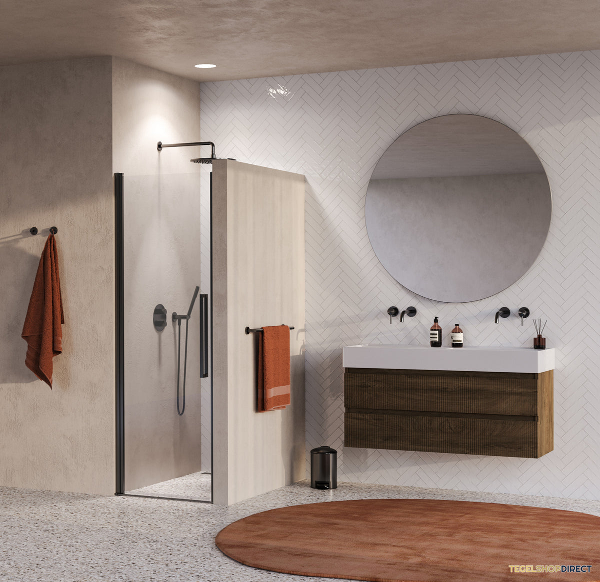 BRAUER Cosmic Nisdeur Draaiend 70x200 Omkeerbaar Helder Glas Incl. Glascoating PVD Gunmetal Geborsteld – afbeelding 2