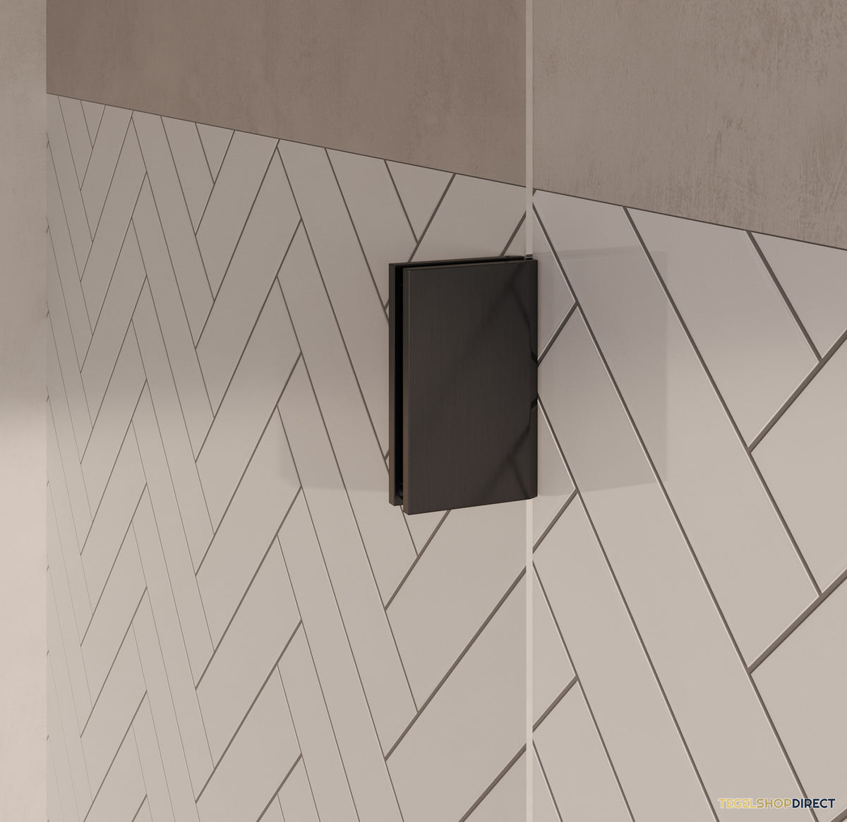 BRAUER Void Badwand 80x140 Helder Glas Incl. Glascoating PVD Gunmetal Geborsteld – afbeelding 3