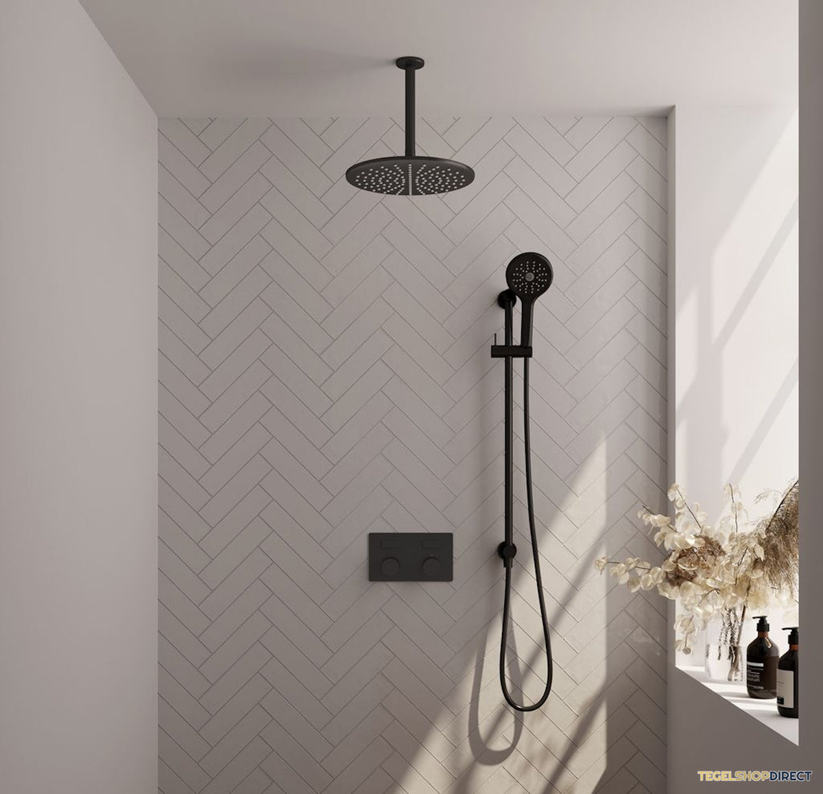 Thermostatische Inbouwdoucheset Brauer Carving Recht Met Drukknoppen Mat Zwart (Alle Opties) – afbeelding 2