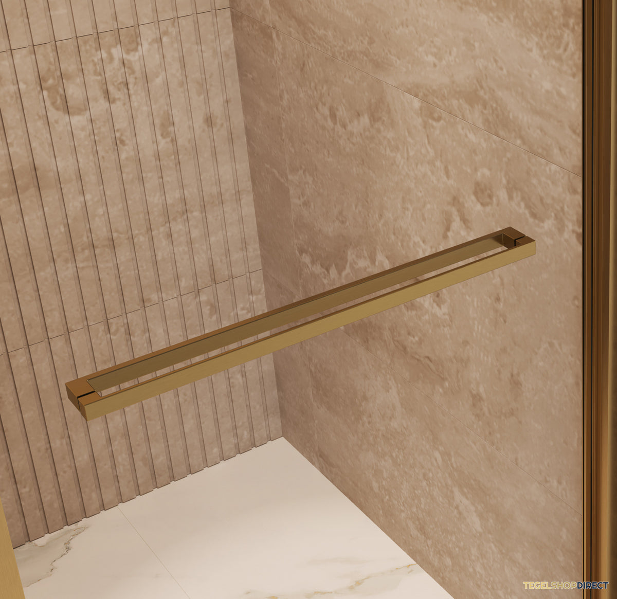 BRAUER Luminis Nisdeur Naar Binnen Draaiend 90x200 Omkeerbaar Helder Glas Incl. Glascoating PVD Goud Geborsteld – afbeelding 4