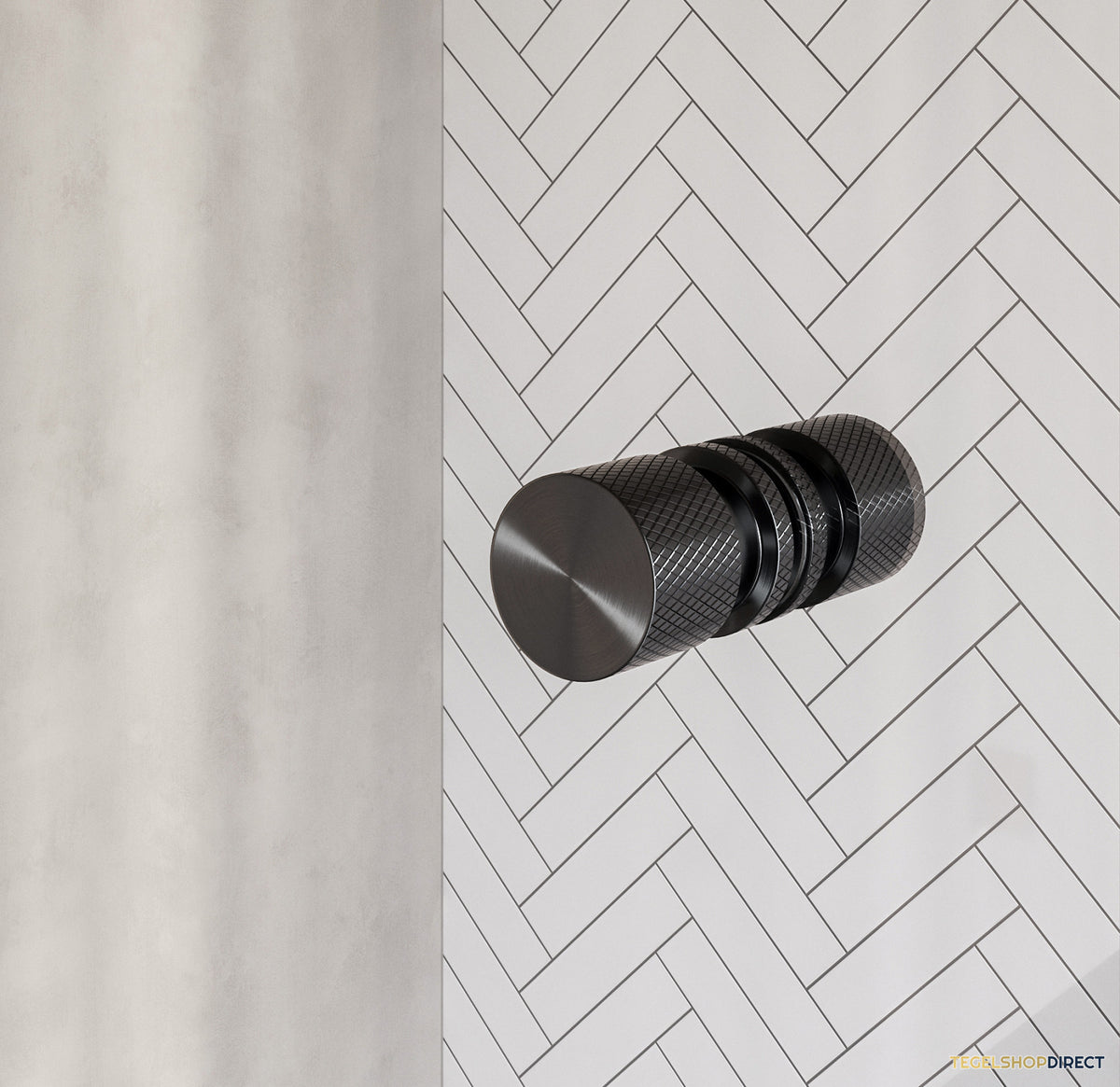 BRAUER Void Carving douchecabine met draaideur helder glas 90x100x200 incl. glascoating PVD gunmetal geborsteld – afbeelding 6