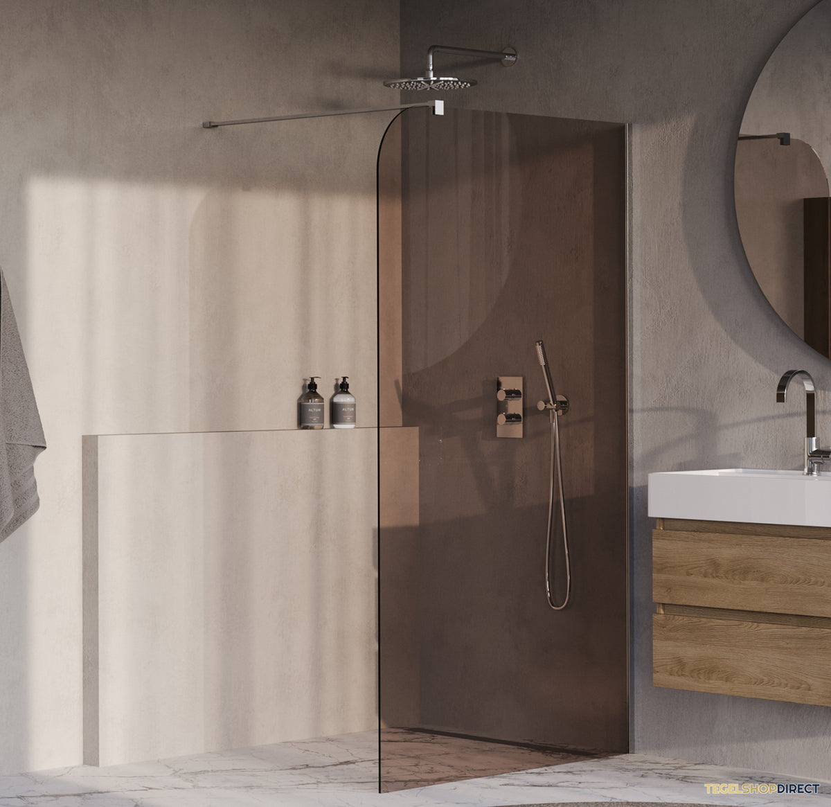 BRAUER Orion inloopdouche brons glas 120x200 incl. glascoating chroom