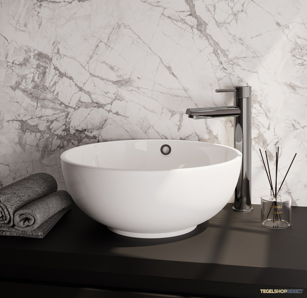 Brauer Stripe verhoogde opbouw wastafelmengkraan model A chroom – afbeelding 3