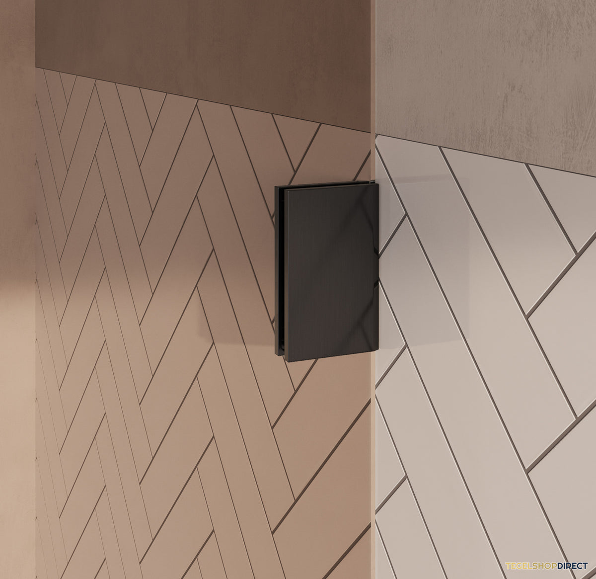 BRAUER Void Badwand 80x140 Brons Glas Incl. Glascoating PVD Gunmetal Geborsteld – afbeelding 3