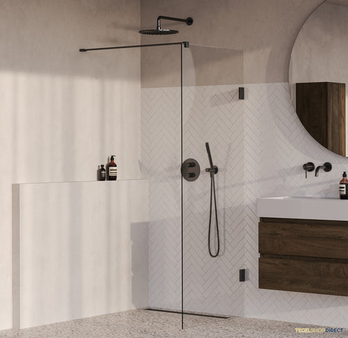 BRAUER Void inloopdouche helder glas 80x200 incl. glascoating PVD gunmetal geborsteld