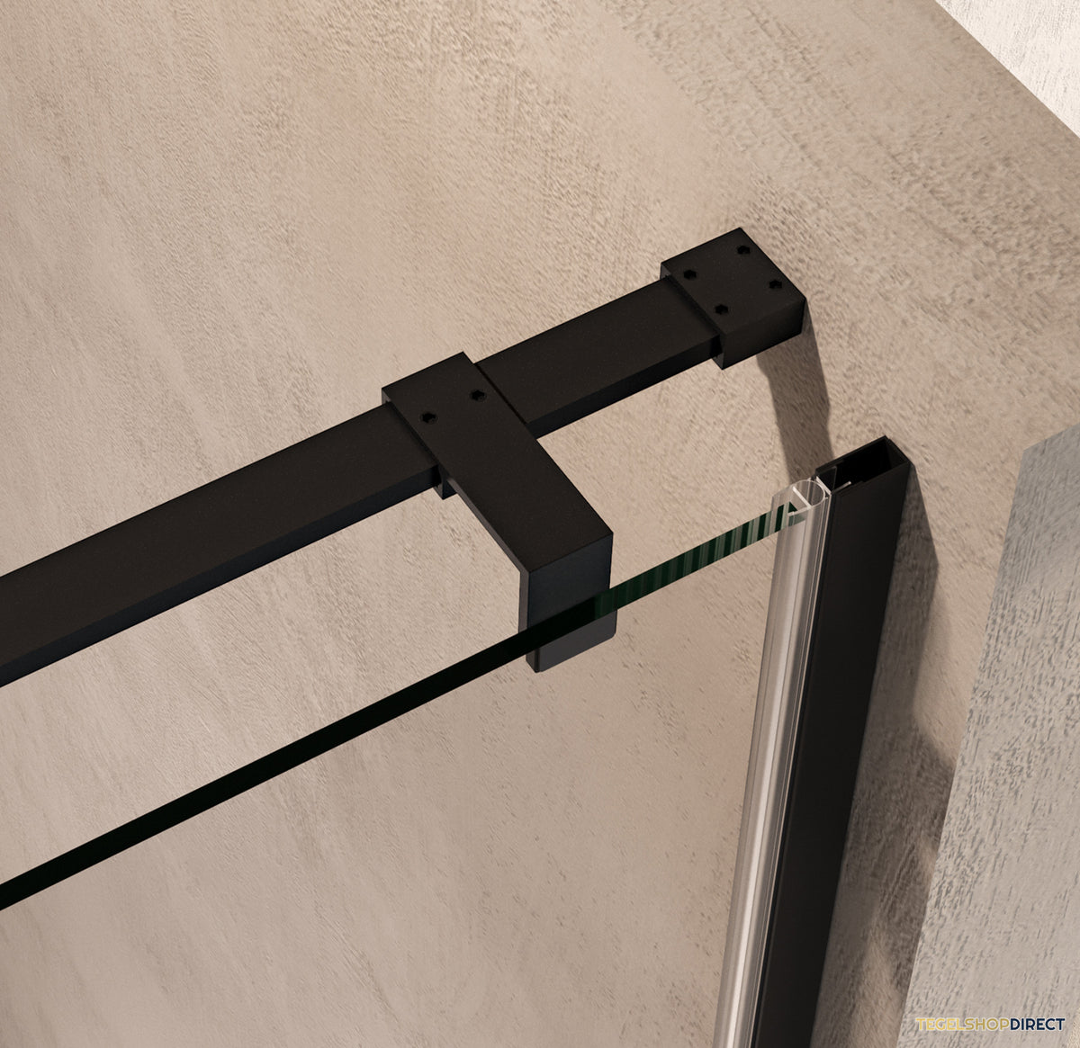 BRAUER Stellar nisdeur 2-delig draaiend helder glas 140x200 omkeerbaar incl. glascoating mat zwart – afbeelding 4
