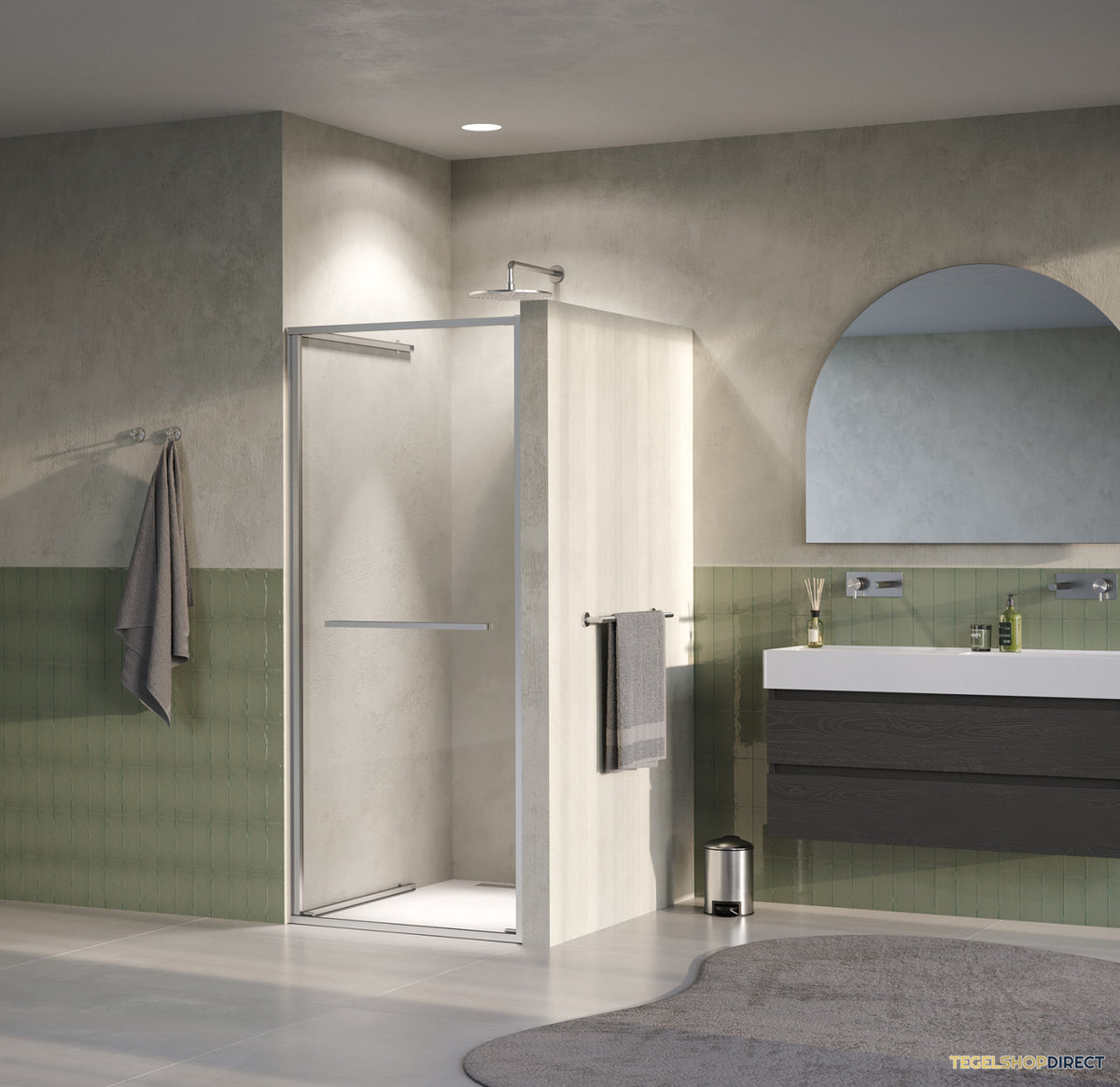 BRAUER Luminis Nisdeur Naar Binnen Draaiend 90x200 Omkeerbaar Helder Glas Incl. Glascoating PVD RVS-Kleurig Geborsteld – afbeelding 2