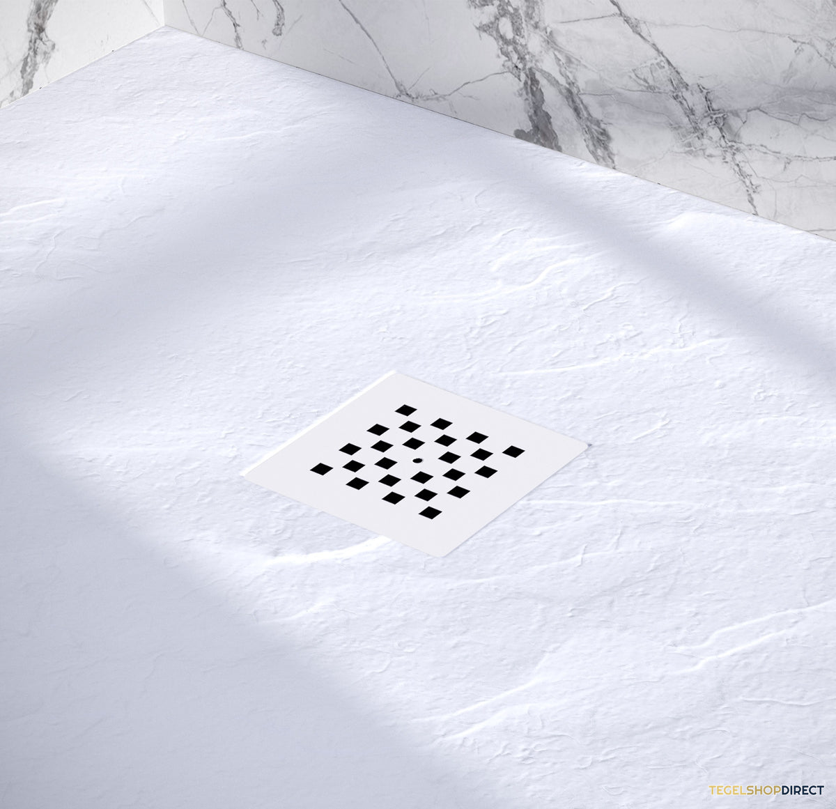 BRAUER Douchebak Asteroid 80x160 incl. antislip en antibacterieel mineraalmarmer mat wit – afbeelding 8