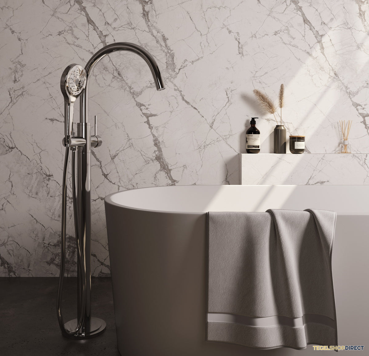Vrijstaande Badkraan Brauer Chrome Met Handdouche Rond Chroom