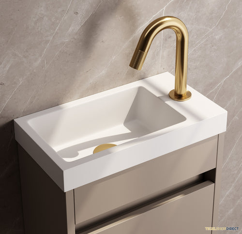 Opbouw Fonteinkraan Brauer Gold Carving Edition Met Gebogen Uitloop Goud Geborsteld PVD