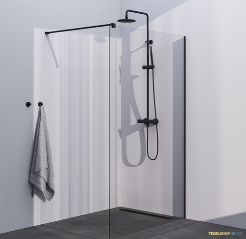 BRAUER Season inloopdouche model C helder glas 120x200 incl. glascoating mat zwart