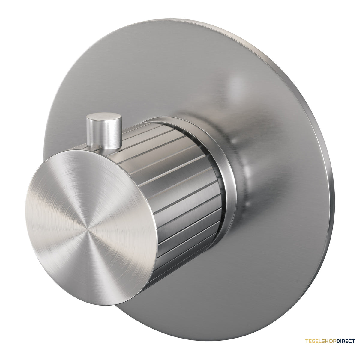 Brauer Stripe losse inbouwthermostaat met in- en afbouwdelen RVS-kleurig geborsteld PVD