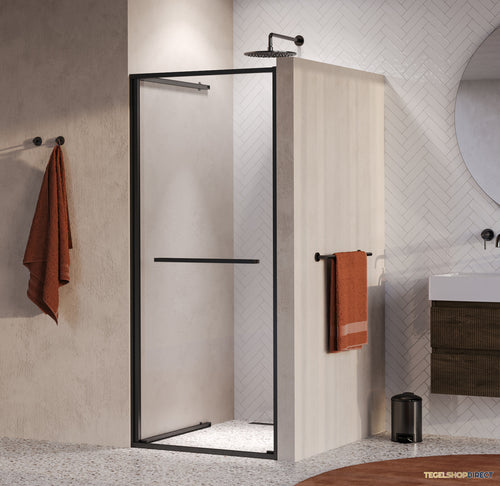 BRAUER Luminis Nisdeur Naar Binnen Draaiend 90x200 Omkeerbaar Helder Glas Incl. Glascoating PVD Gunmetal Geborsteld