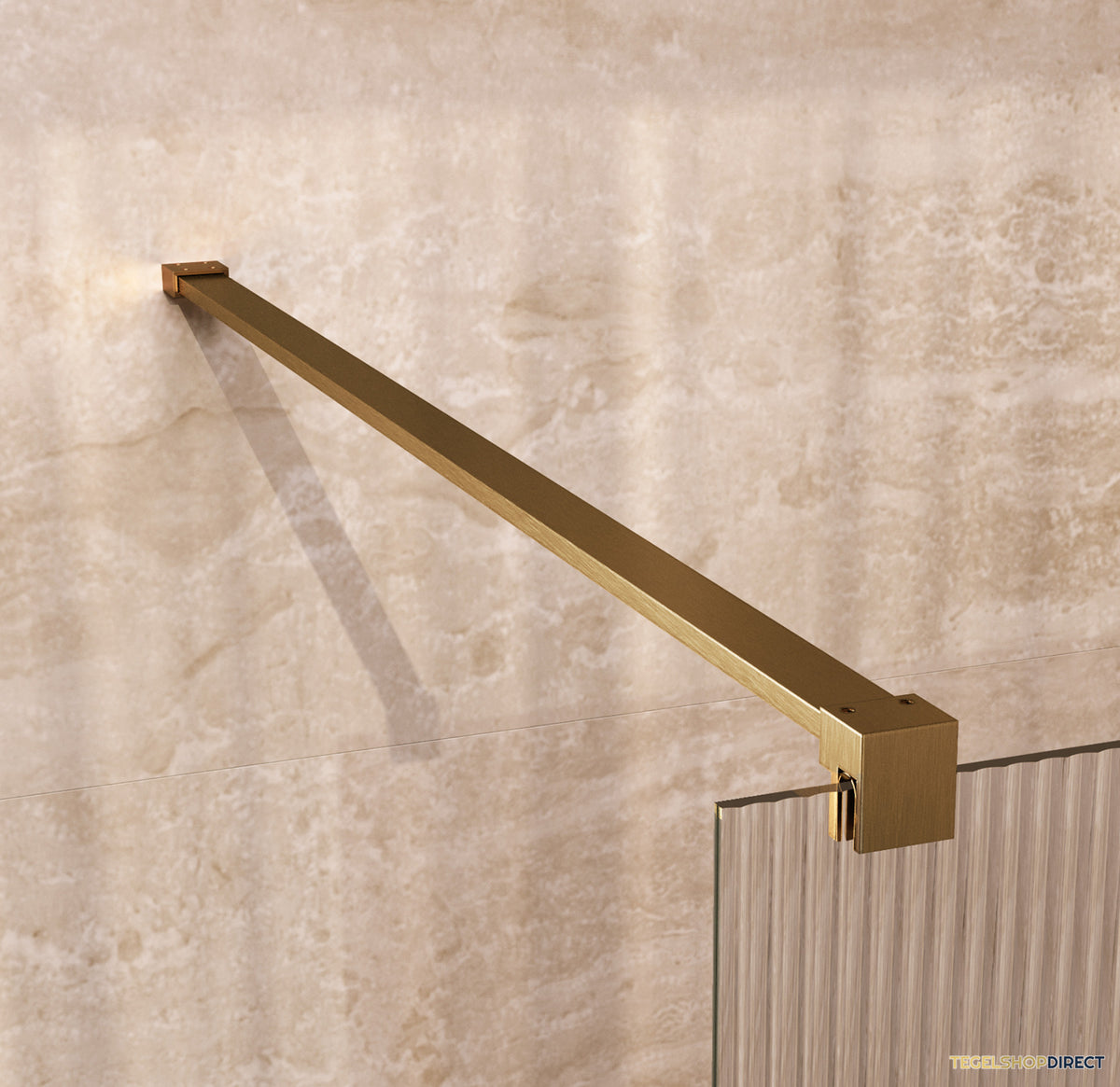 BRAUER Oblivion Flow inloopdouche helder ribbelglas 120x200 incl. glascoating Geborsteld Goud PVD – afbeelding 4