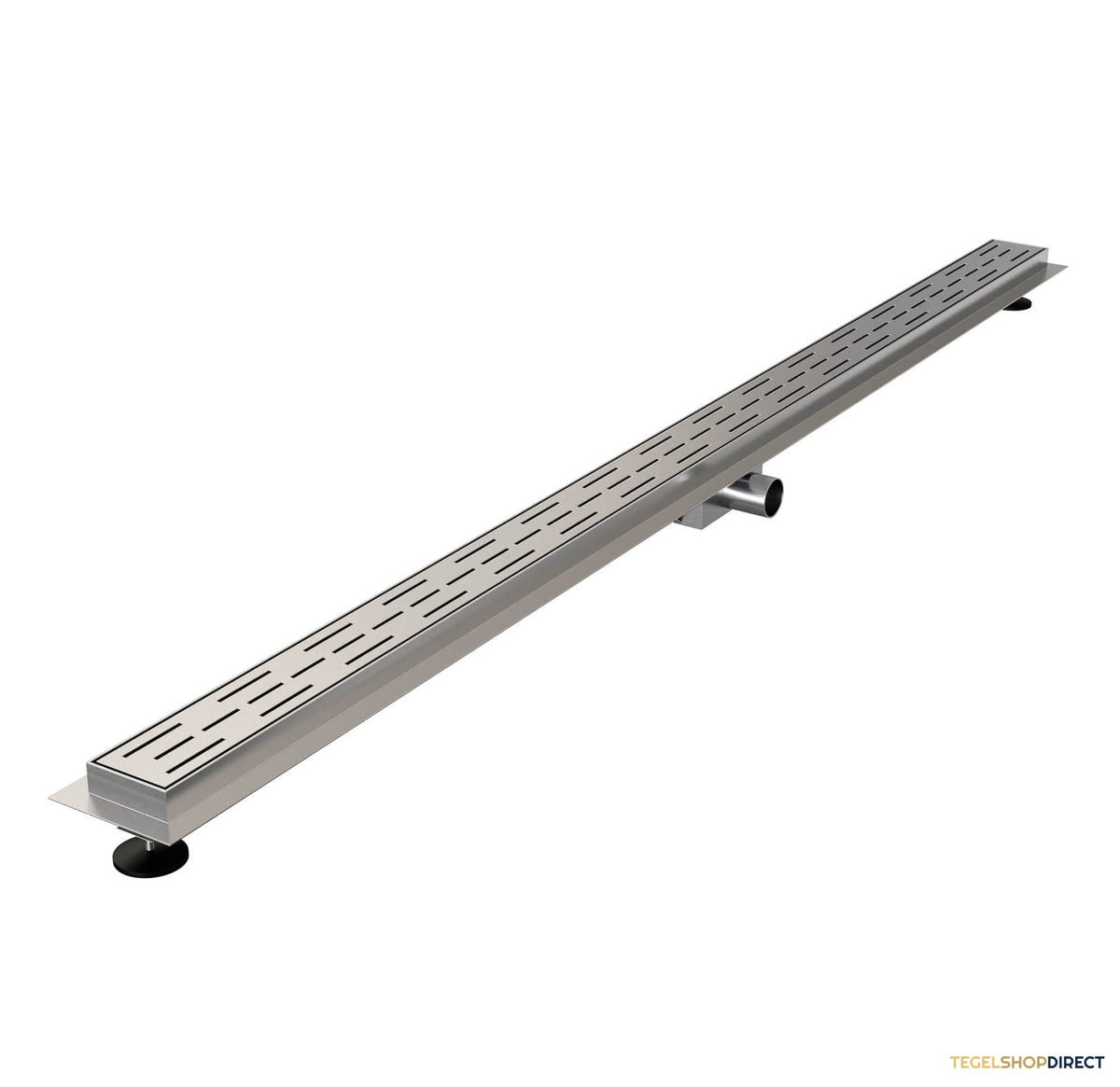 Douchegoot Brauer StanDrain 160x7 cm RVS Vloerflens Inclusief Kunststof Sifon Verstelbare Poten – afbeelding 3
