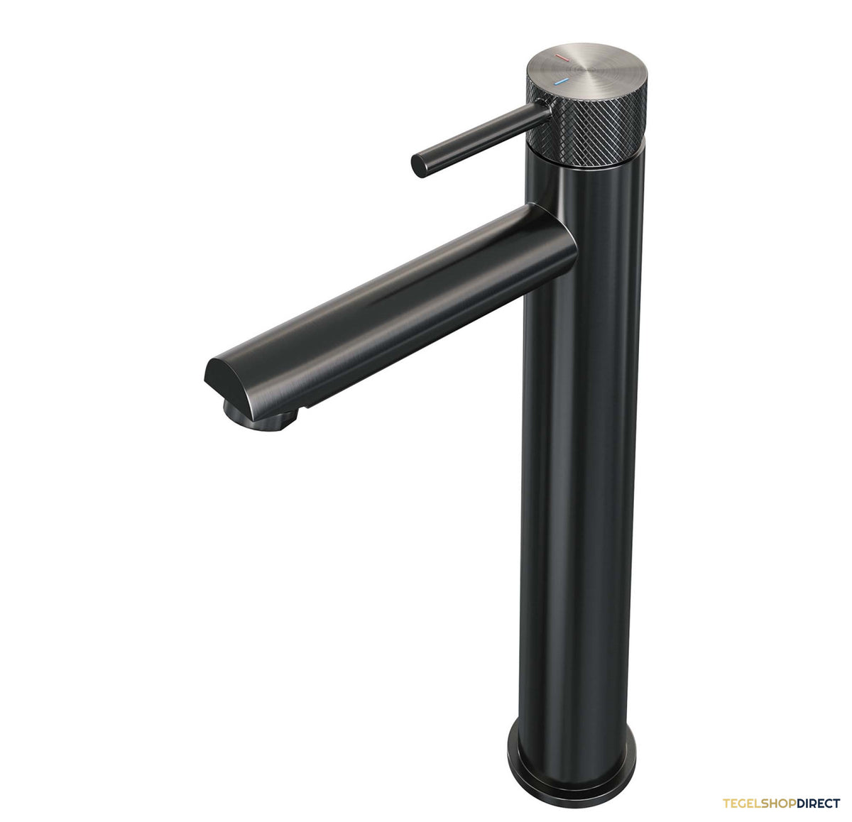 Wastafelmengkraan Brauer Gunmetal Carving Coldstart Opbouw Hoog Ronde Hendel Geborsteld Gunmetal PVD