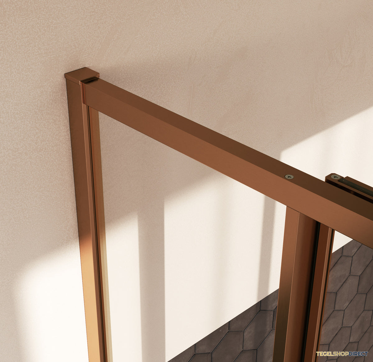 BRAUER Luminis Douchecabine 3-Delig Naar Binnen Draaiend 120x90x200 Omkeerbaar Helder Glas Incl. Glascoating PVD Koper Geborsteld – afbeelding 3