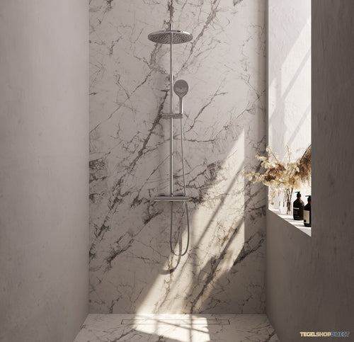Regendouche Brauer Chrome Showerpipe Met Thermostaat 30cm 3 Standen Messing Chroom