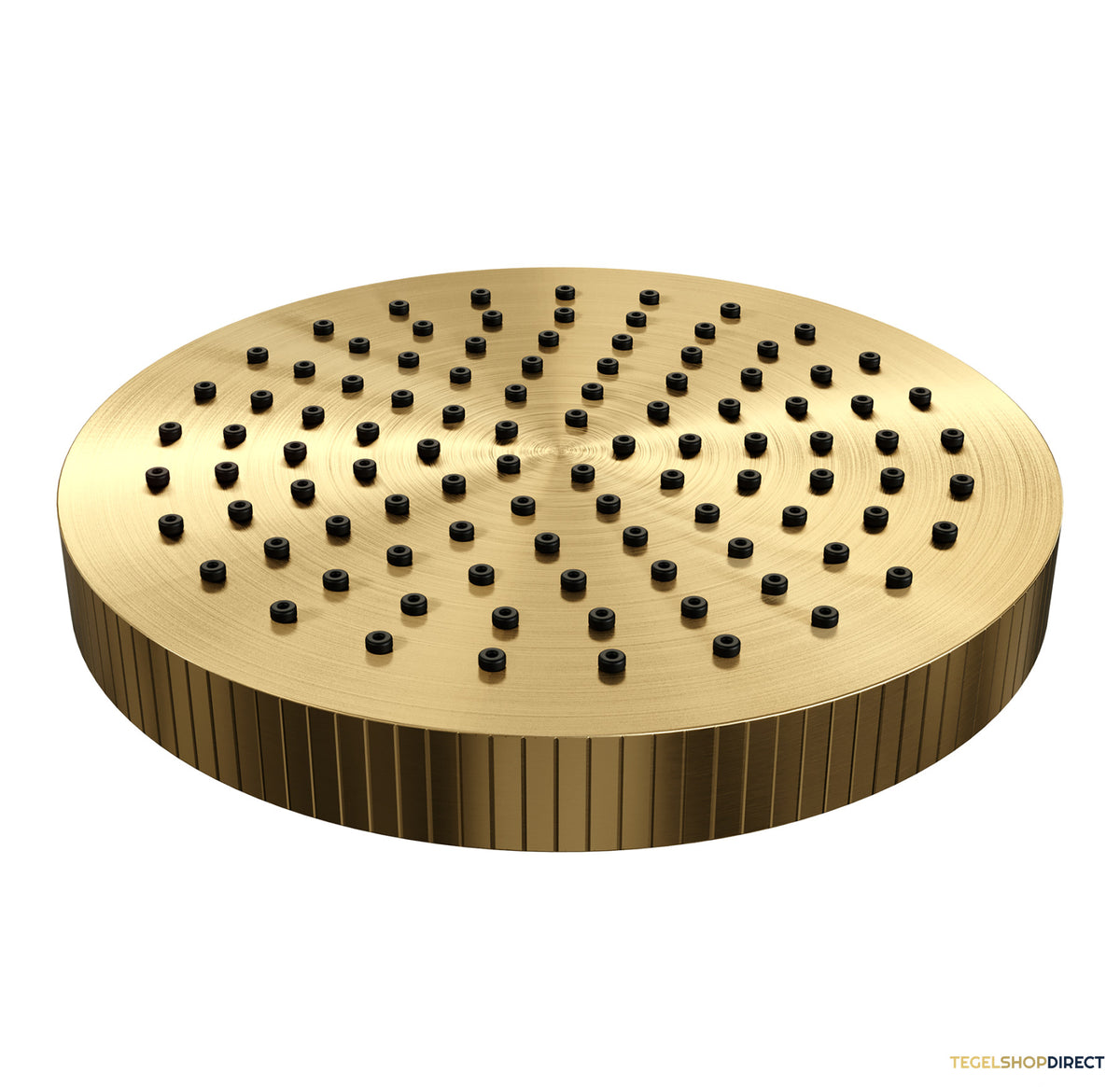 Brauer Stripe thermostatische inbouw regendouche 3-weg rond SET 44 met 25 cm douchekop en gebogen muurarm en staaf handdouche en doucheslang en geintegreerde glijstang goud geborsteld PVD – afbeelding 7