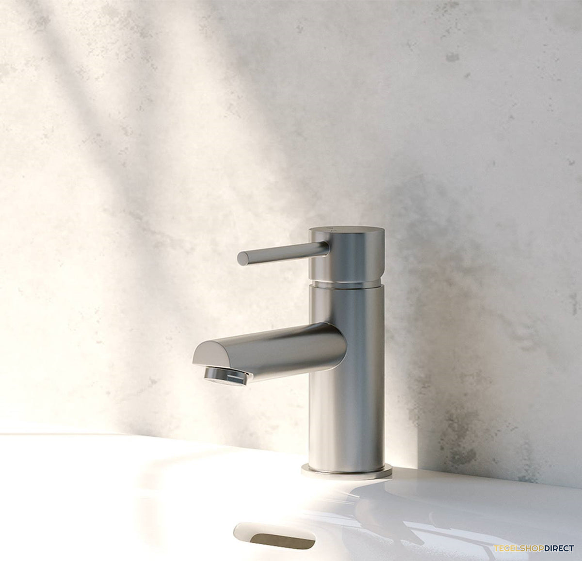 Wastafelmengkraan Brauer Brushed Edition Coldstart Opbouw Laag Ronde Hendel Geborsteld RVS PVD – afbeelding 2
