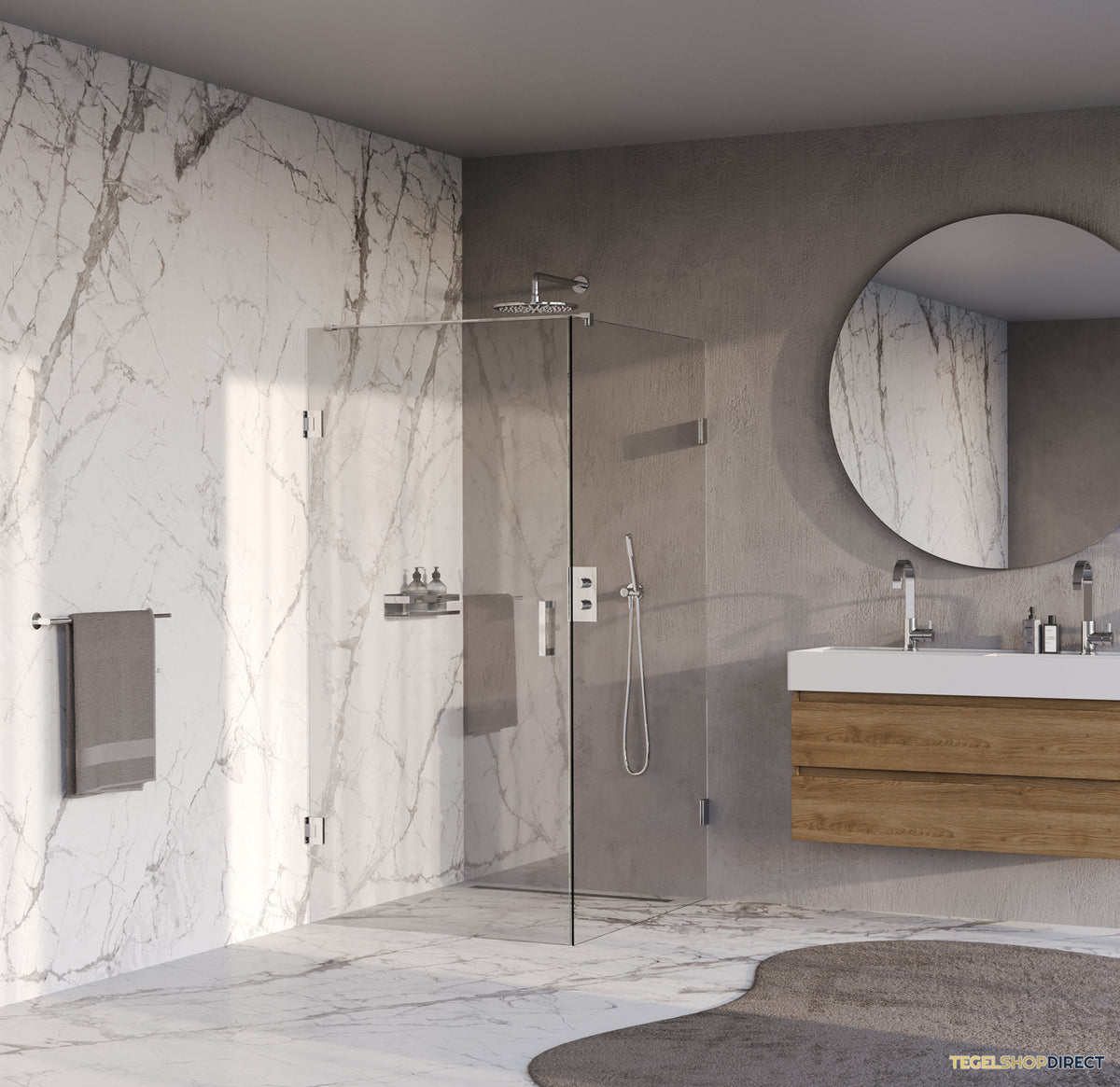 BRAUER Void douchecabine met draaideur helder glas 90x120x200 incl. glascoating chroom – afbeelding 2
