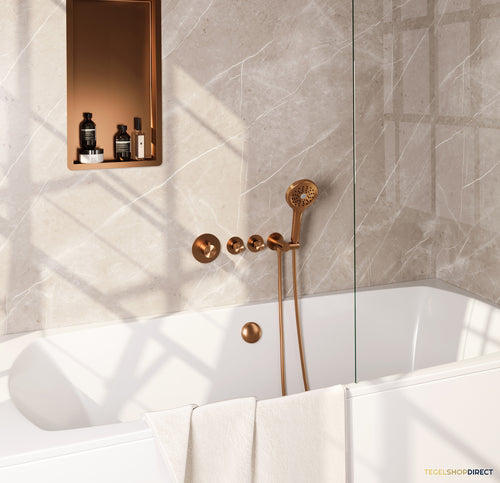 Inbouwthermostaatset Brauer Copper Incl 3 Standen Handdouche En Badafvoer Koper