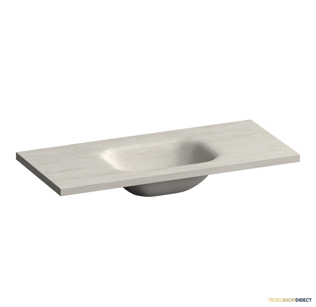 BRAUER Dune Medium wastafel 100 cm met 1 wasbak en 0 kraangaten Sintered Stone Ivory Travertin – afbeelding 3