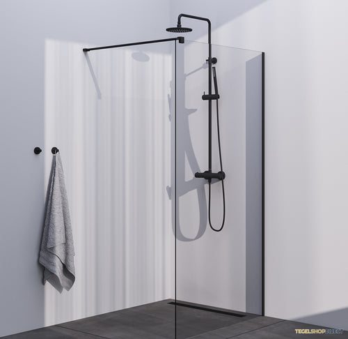 BRAUER Season inloopdouche model C helder glas 110x200 incl. glascoating mat zwart
