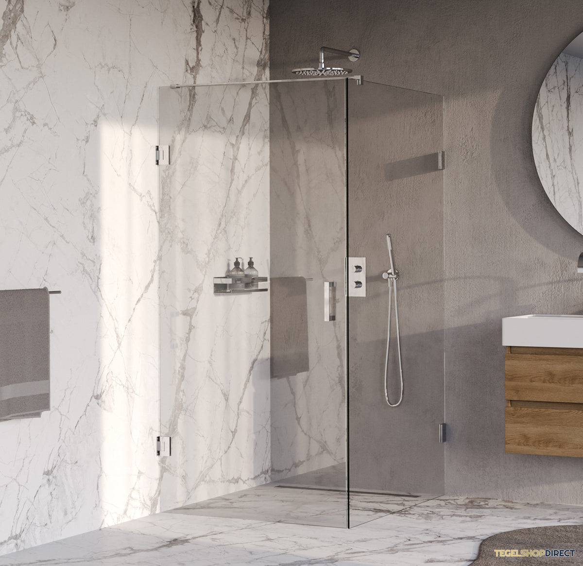 BRAUER Void douchecabine met draaideur helder glas 90x120x200 incl. glascoating chroom