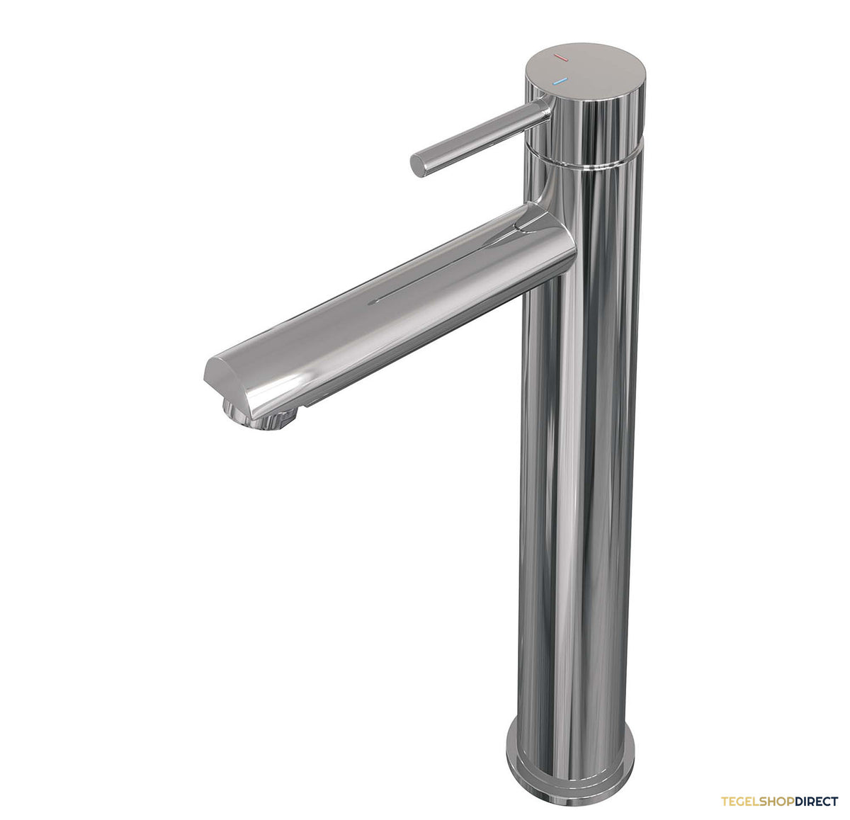 Wastafelmengkraan Brauer Chrome Edition Coldstart Opbouw Hoog Ronde Hendel Chroom