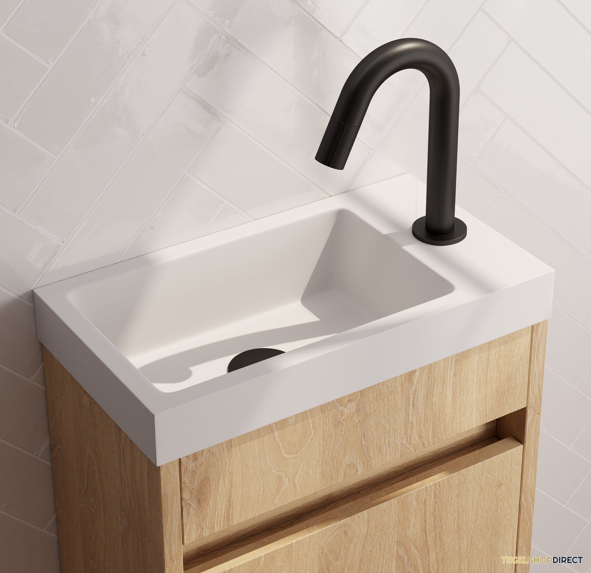 Brauer Stripe opbouw fonteinkraan met gebogen uitloop mat zwart – afbeelding 2