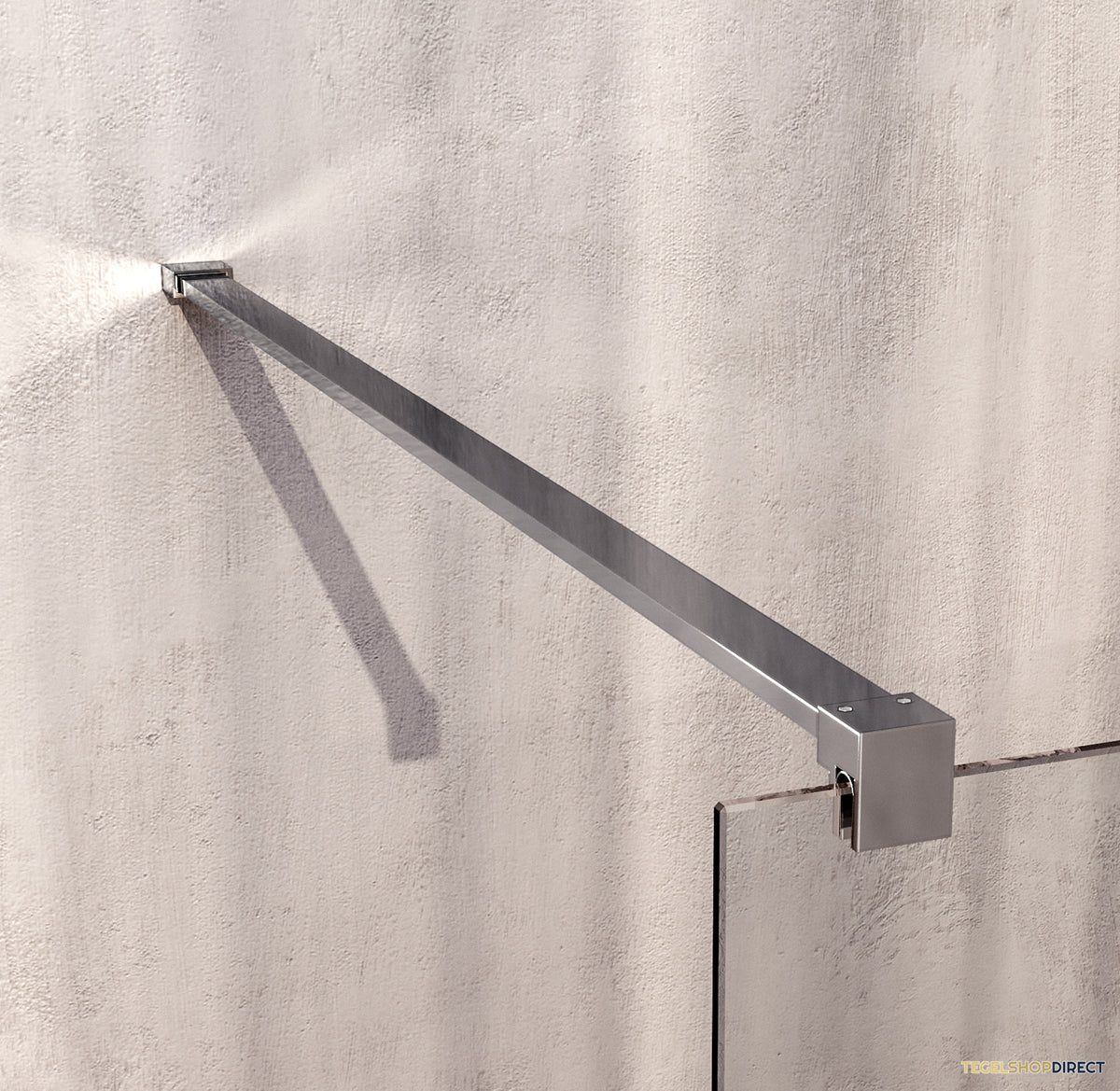 BRAUER Stabilisatiestang zonder glasdeel, wanddeel en T-koppelstuk chroom