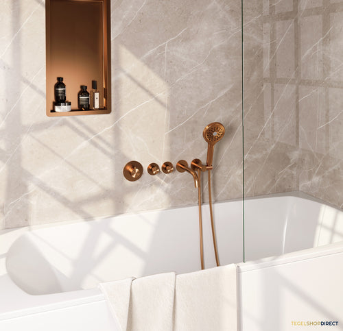 Inbouwthermostaatset Brauer Copper Incl Baduitloop en 3 Standen Handdouche Koper
