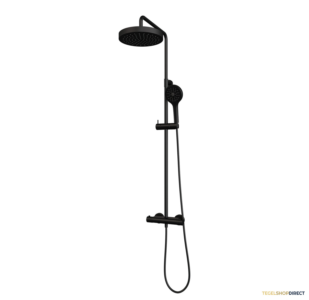 Brauer Stripe opbouw thermostatische regendouche SET 02 met 25 cm hoofddouche en 3-standen handdouche en doucheslang mat zwart – afbeelding 3