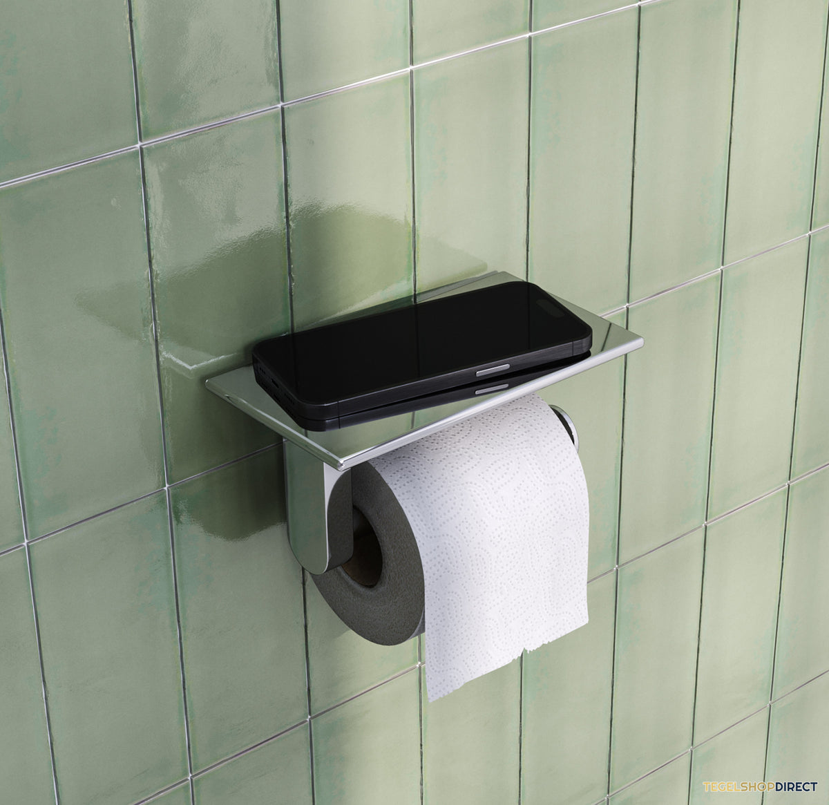 Toiletrolhouder Brauer Chrome Edition Met Planchet Chroom – afbeelding 2