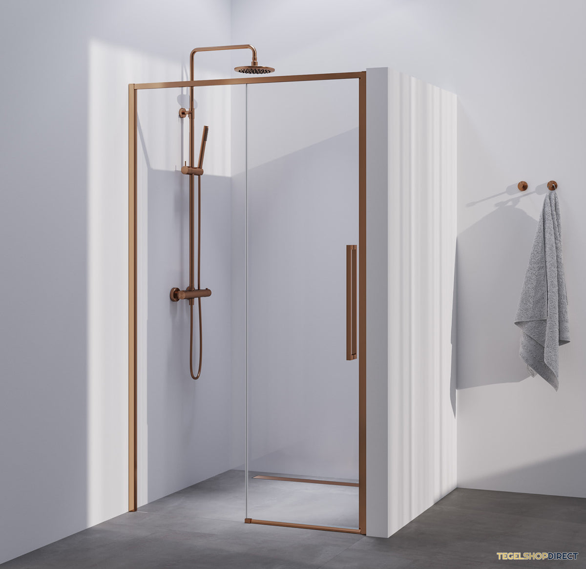 BRAUER Season nisdeur model B met schuifdeur helder glas 100x200 omkeerbaar incl. glascoating Season-Koper