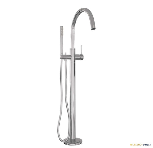 Badkraan Vrijstaand Brauer Chrome Carving met Staaf Handdouche Chroom