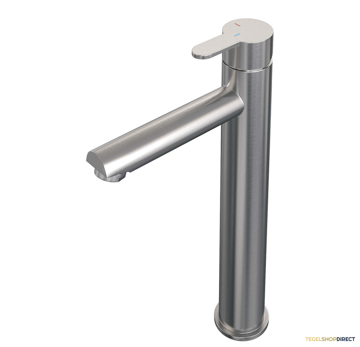 Wastafelmengkraan Brauer Brushed Edition Coldstart Opbouw Hoog Korte Platte Hendel Geborsteld RVS PVD