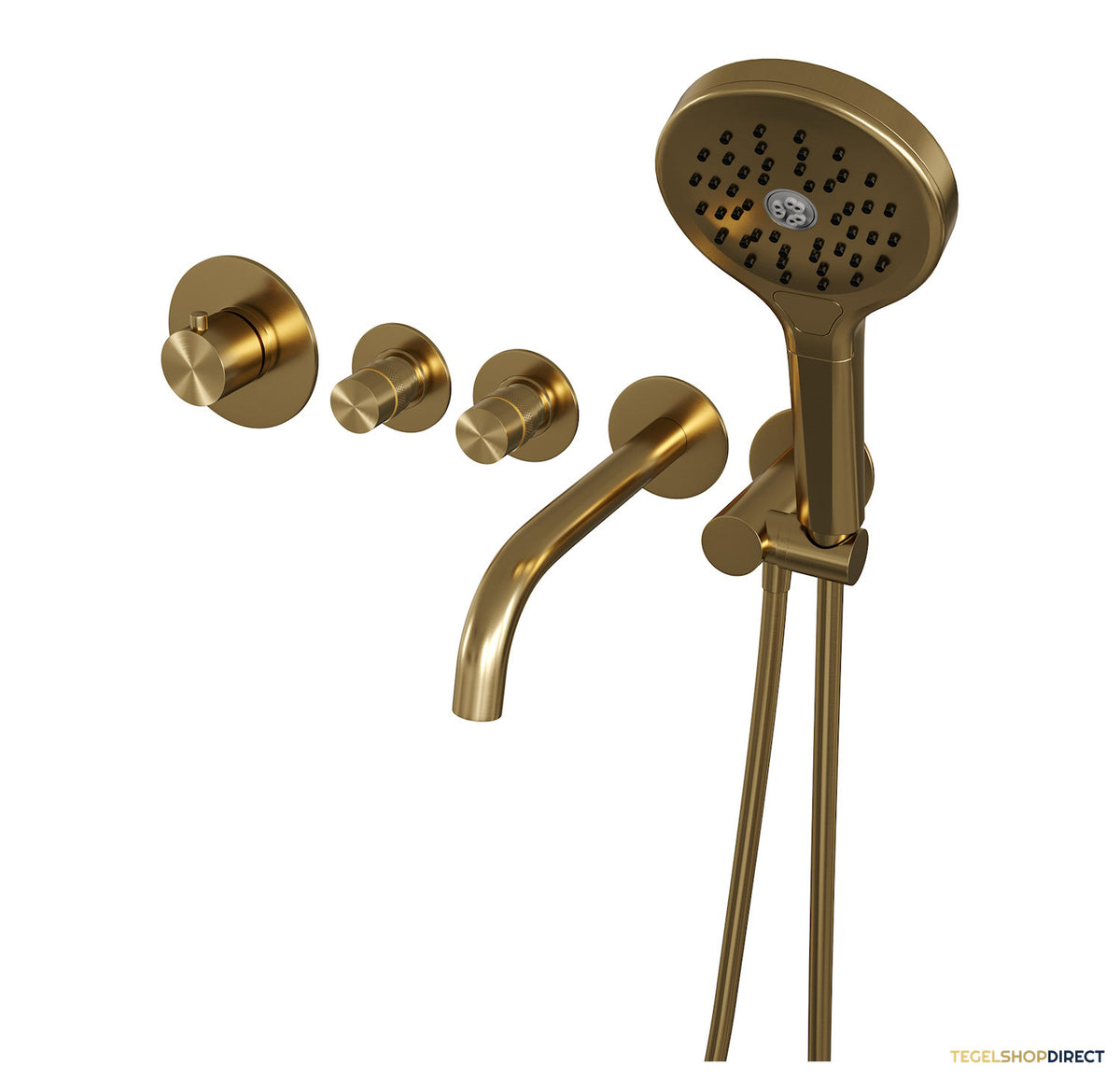 Inbouwthermostaat set Brauer Gold Edition Met Rozetten Incl Baduitloop Goud (Keuze Handdouche) – afbeelding 6