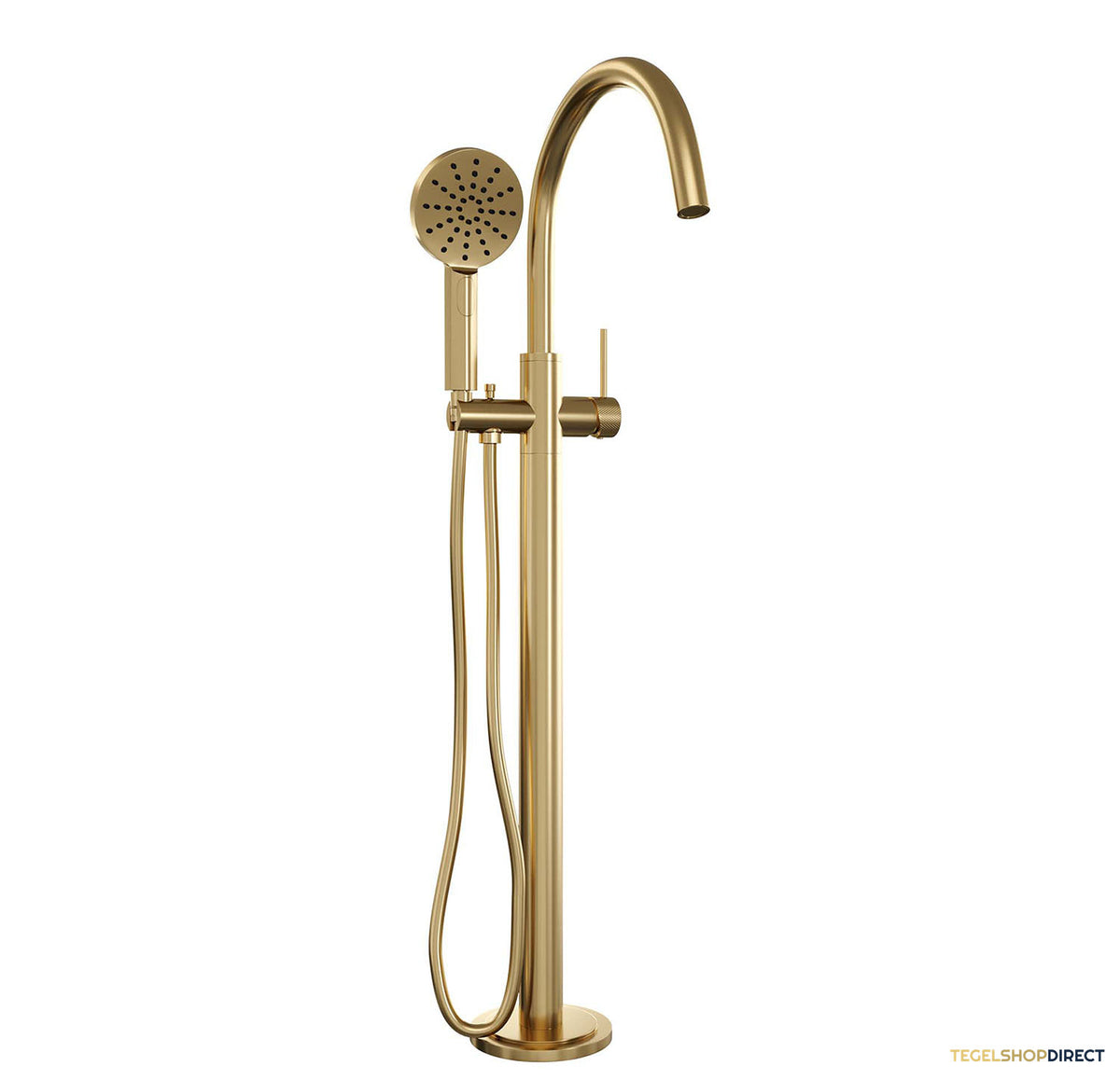 Badkraan Vrijstaand Brauer Gold Carving met Handdouche 3-Standen Geborsteld Goud