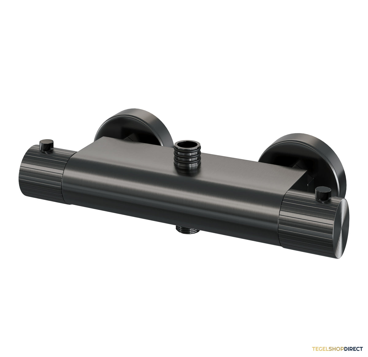 TWEEDEKANS - Brauer Stripe opbouw thermostatische regendouche SET 02 met 25 cm hoofddouche en 3-standen handdouche en doucheslang gunmetal geborsteld PVD – afbeelding 4