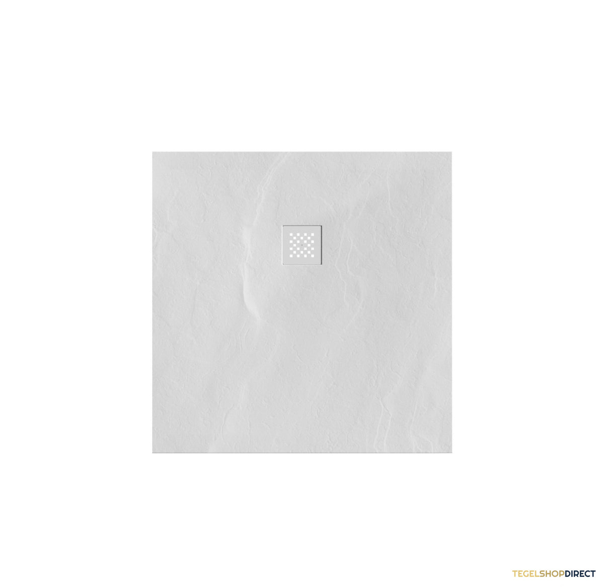 BRAUER Douchebak Asteroid 100x100 incl. antislip en antibacterieel mineraalmarmer mat wit – afbeelding 2