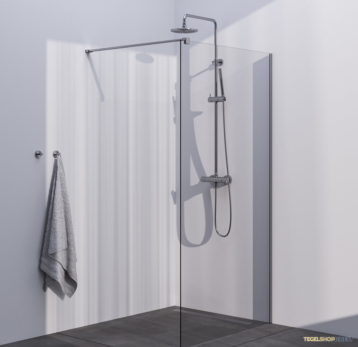 BRAUER Season inloopdouche model C helder glas 110x200 incl. glascoating RVS-kleurig geborsteld