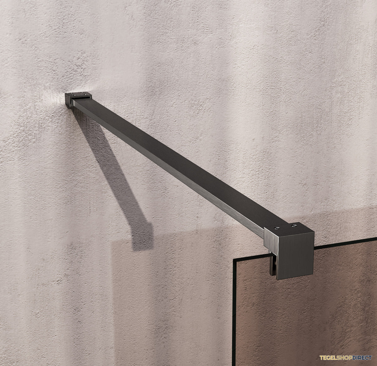 BRAUER Void Badwand 80x140 Brons Glas Incl. Glascoating PVD Gunmetal Geborsteld – afbeelding 4